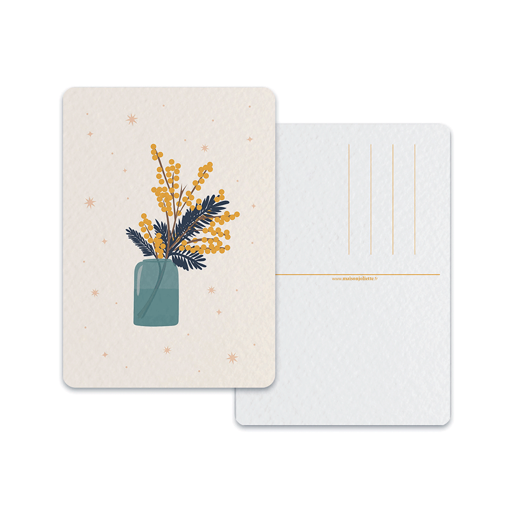 Mimosa - Carte postale: Avec enveloppe kraft