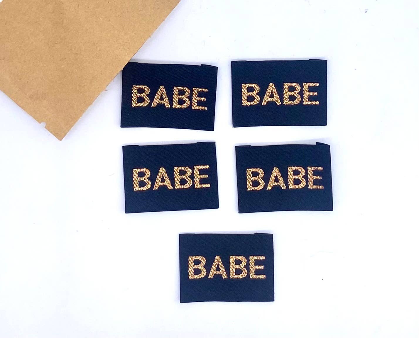 Étiquette Tissée à Coudre Lurex : BABE noir