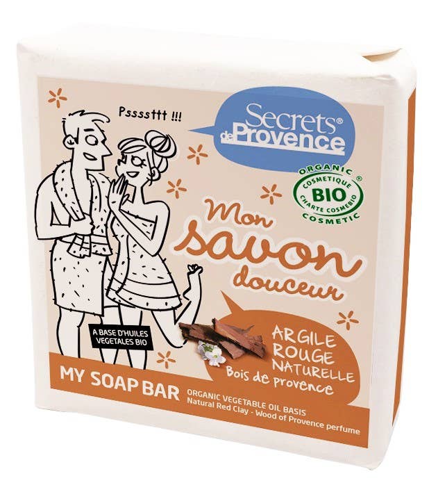 Savon Bio à l'argile rouge naturelle parfum Bois de Provence