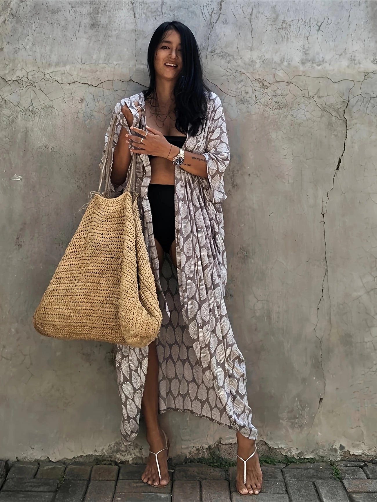 Kimono de plage "Marron"