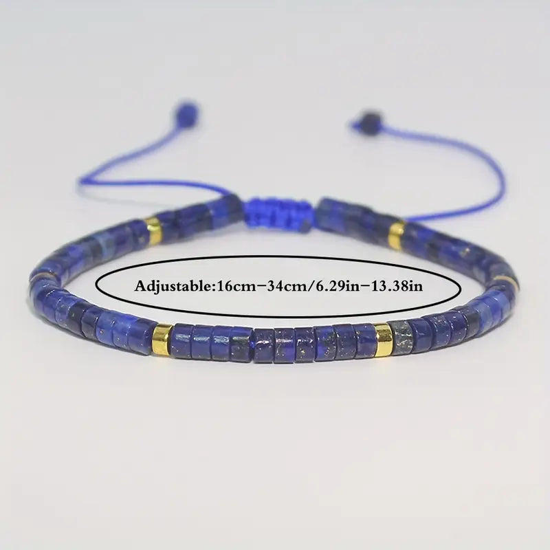 Bracelet ajustable en Pierre naturelle (Marine M)