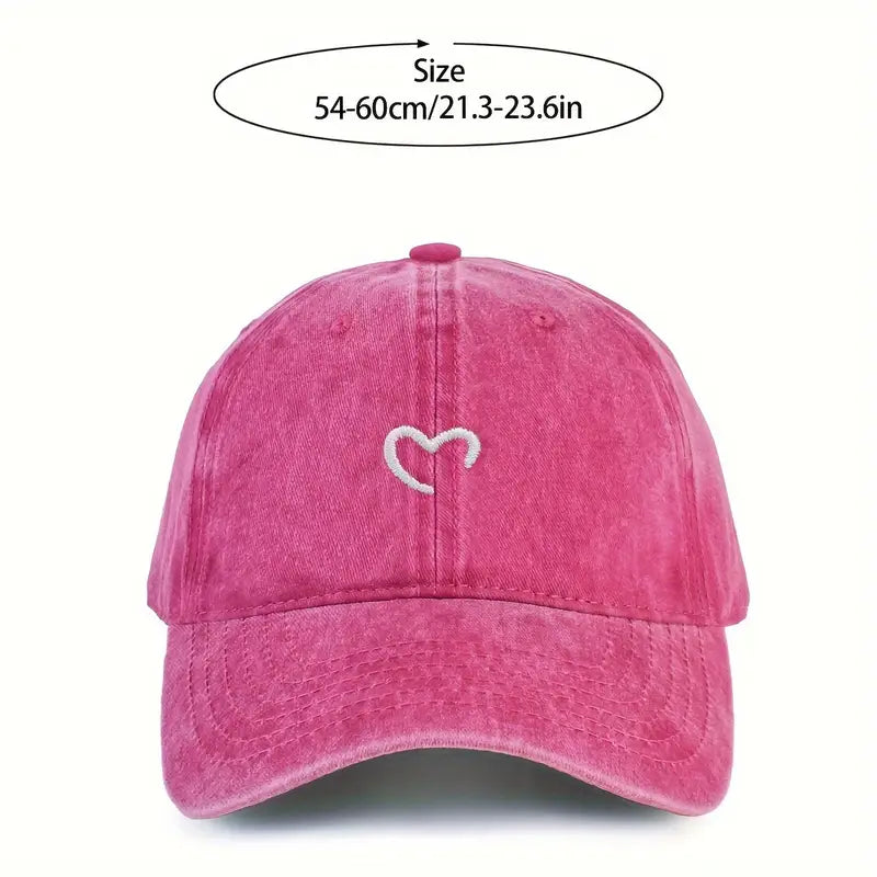 Casquette femme Beige brodée coeur