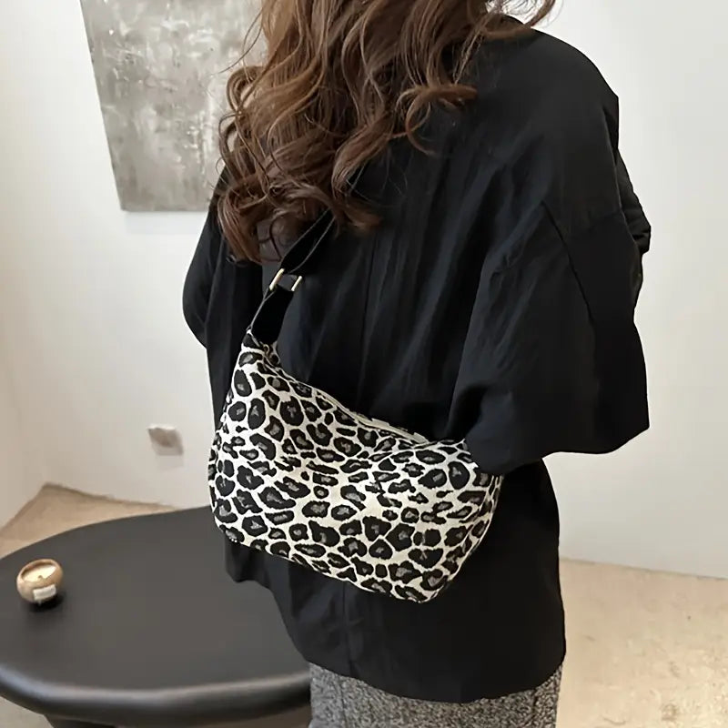 Sac Bandoulière Imprimé Léopard Noir & Blanc
