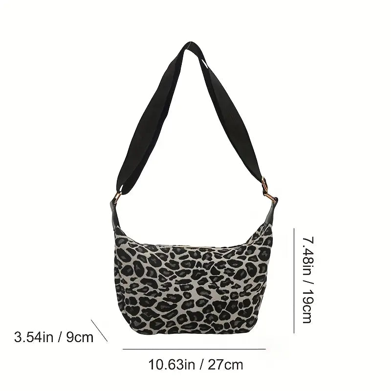 Sac Bandoulière Imprimé Léopard Noir & Blanc