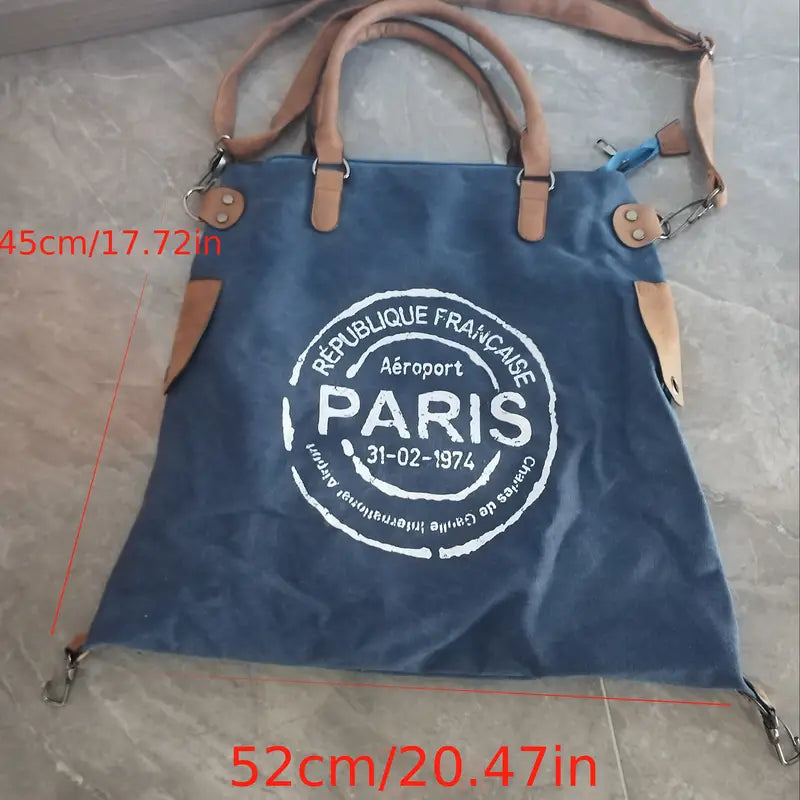 Sac Fourre Tout Paris Kaki & Noir TL