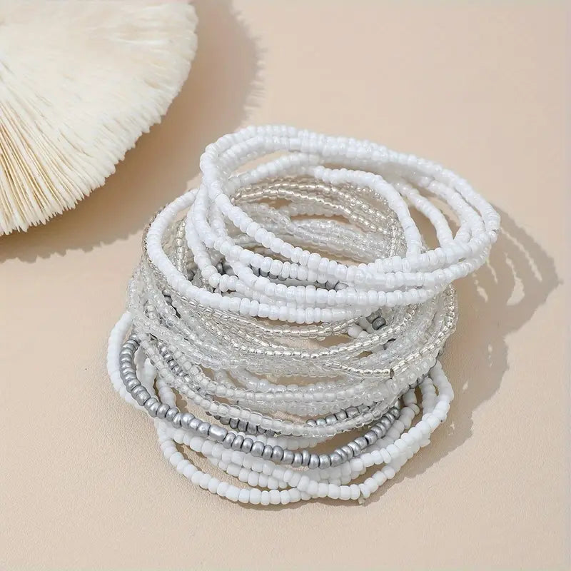 Ensemble de 20 Bracelets extensibles (Blanc)