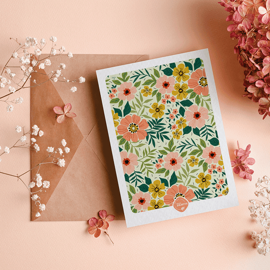 Floraison - Carte postale: Avec enveloppe kraft