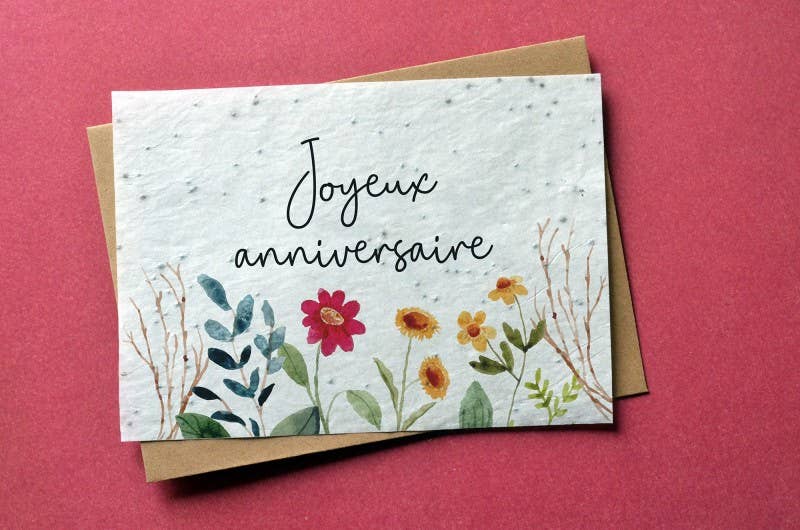 Carte à planter Joyeux anniversaire - Fleurs Sauvages