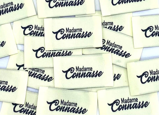 Étiquette à coudre : Madame Connasse "VANILLE & NOIR"