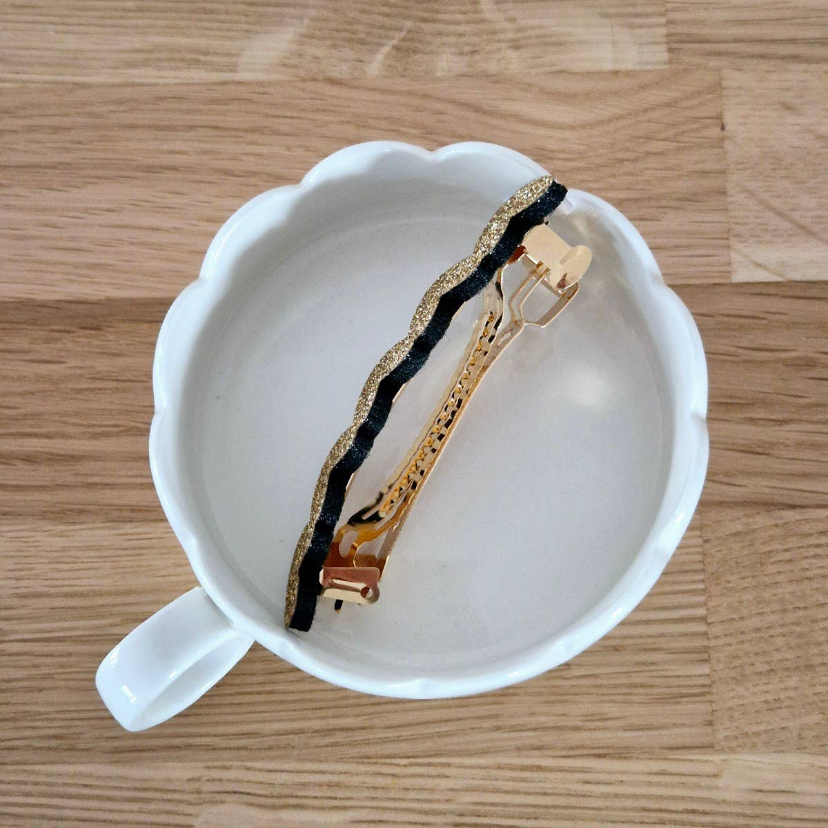Barrette Clip - Plume Bleu