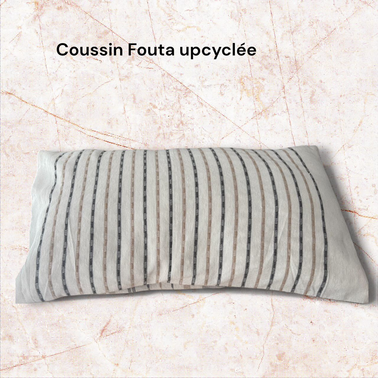 Coussin Fouta Upcyclée 50X30