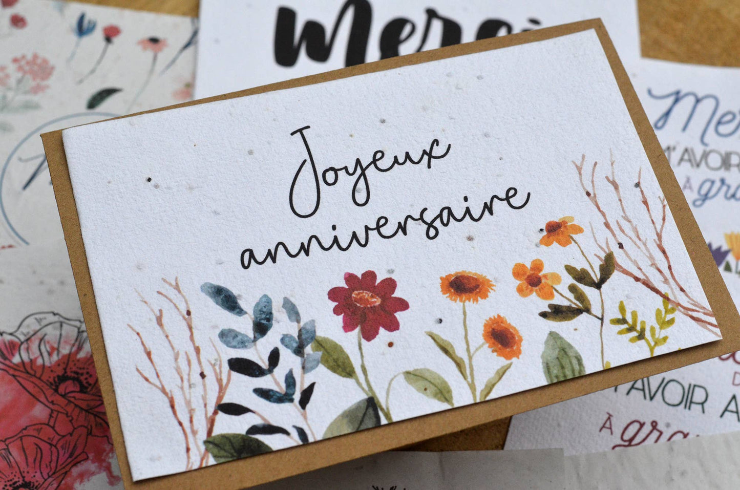 Carte à planter Joyeux anniversaire - Fleurs Sauvages