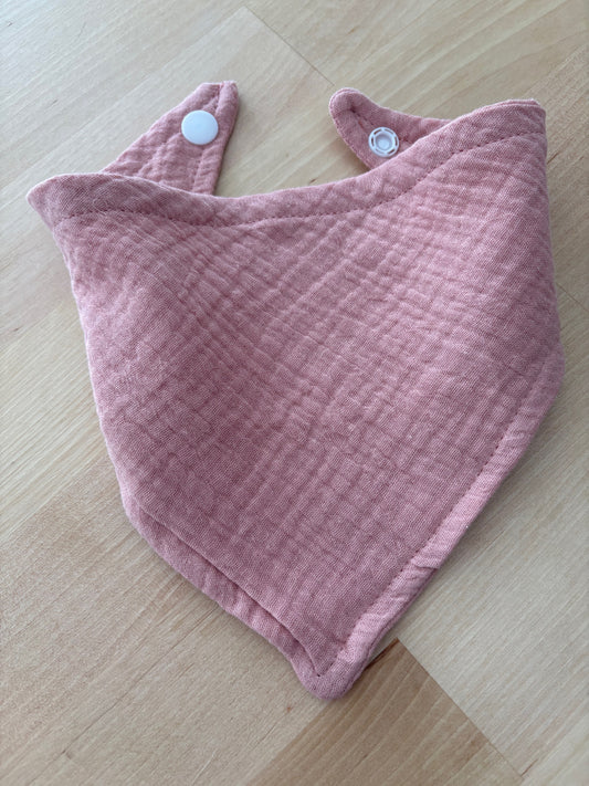 Bavoir Bandana "Rose moyen"
