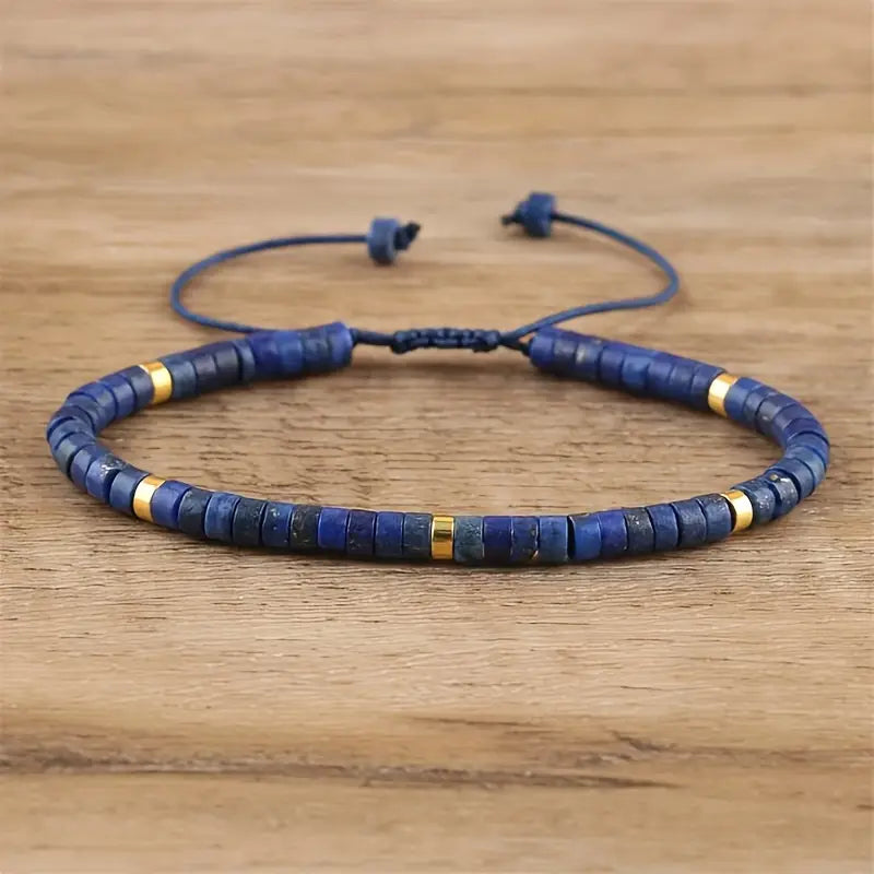 Bracelet ajustable en Pierre naturelle (Marine M)