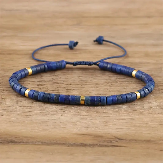 Bracelet ajustable en Pierre naturelle (Marine M)