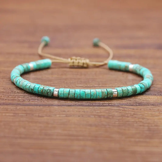Bracelet ajustable en Turquoise naturelle M