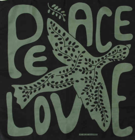 Mini Foulard Peace and Love kaki