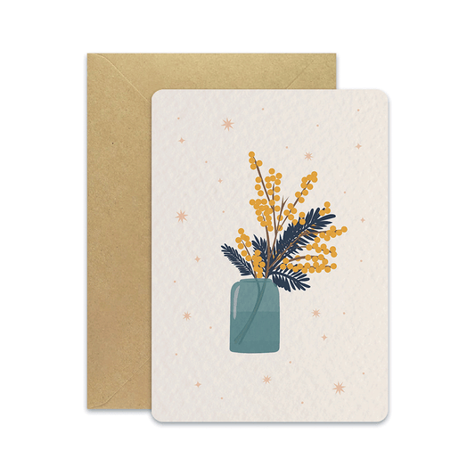 Mimosa - Carte postale: Avec enveloppe kraft