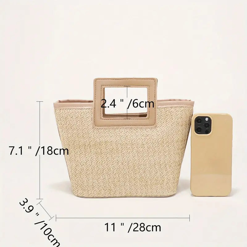 Sac en paille à double poignée