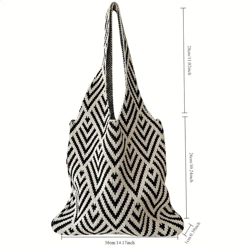 Sac tricoté Noir & Blanc