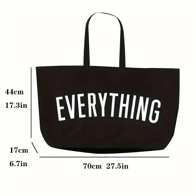 Sac Noir en toile Extra large "Everything"