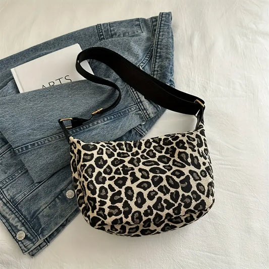 Sac Bandoulière Imprimé Léopard Noir & Blanc
