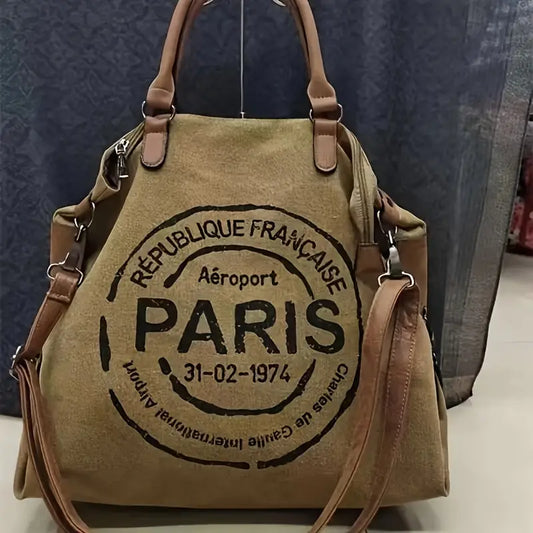 Sac Fourre Tout Paris Kaki & Noir TL
