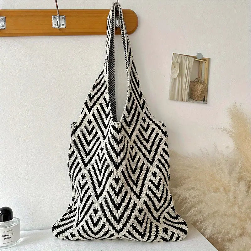 Sac tricoté Noir & Blanc