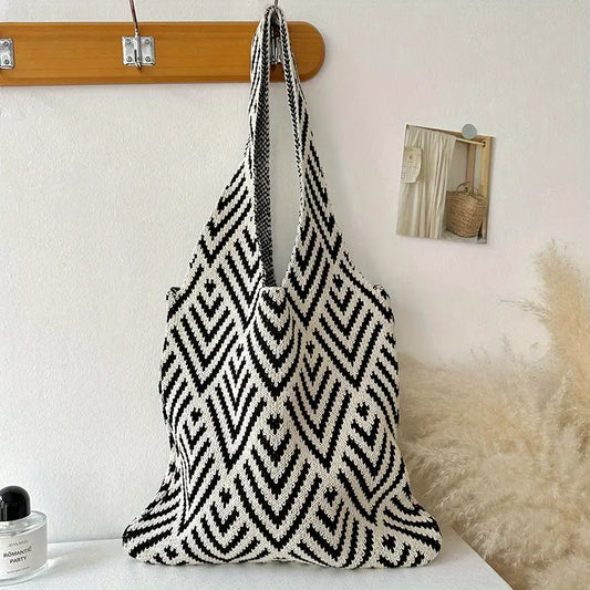 Sac tricoté Noir & Blanc