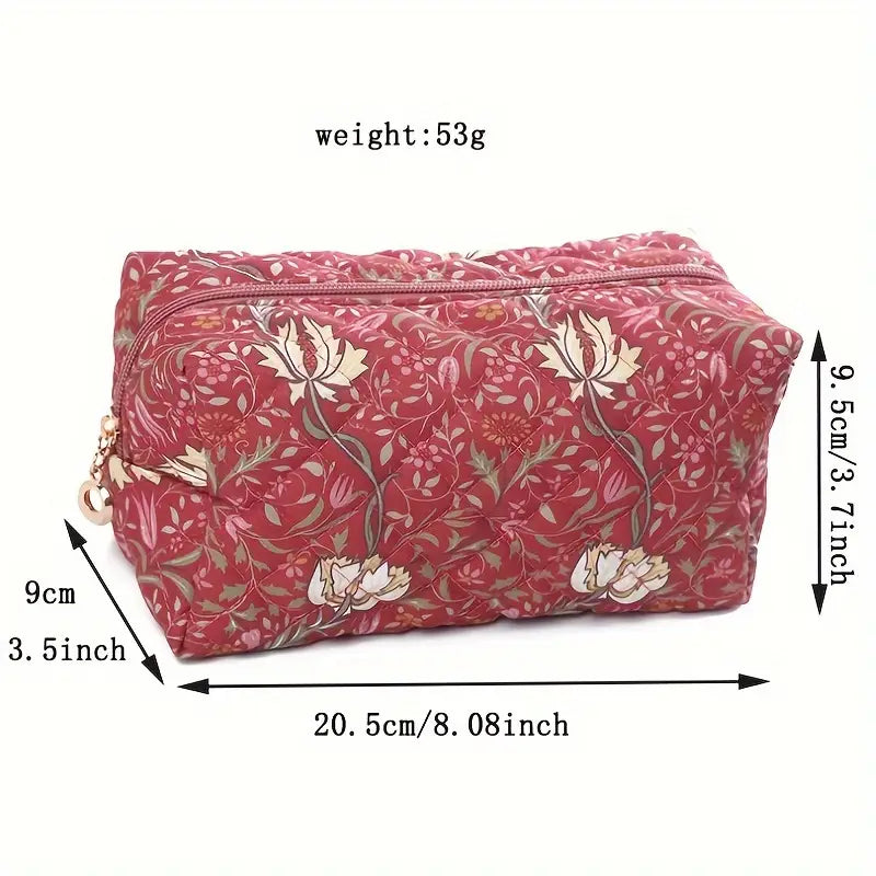 Pochette Florale Matelassée "Verte"
